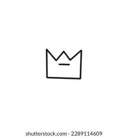 Icono de corona dibujada a mano aislado en fondo blanco,ilustración vectorial eps10