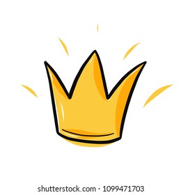 Hand drawn crown icon for post card, poster, banner, logo, icon, printing, website. Modern typography.