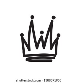 Crown King Doodle Logo Graffiti Icon Stock Vector (Royalty Free) 1612820815