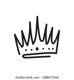 hand drawn crown icon, vector, eps 10, color can be changed