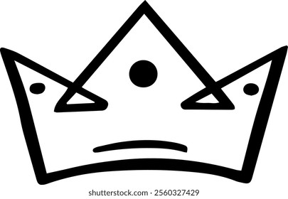 Hand drawn crown illustrating themes of royalty, leadership, authority, and power, enhancing various design projects with its minimalist and elegant aesthetic