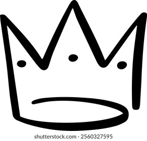 Hand drawn crown illustrating themes of royalty, leadership, and authority, providing a versatile element for various design projects, from elegant graphics to classic emblems