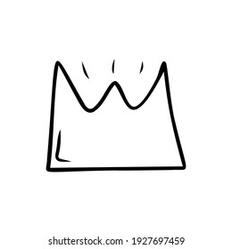 Corona dibujada a mano aislada en un fondo blanco. Doodle, simple ilustración de contorno. Se puede usar para la decoración de textiles, papel.