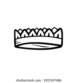 Hand drawn crown isolated on a white background. Doodle, simple outline illustration. It can be used for decoration of textile, paper.