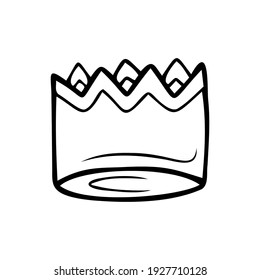 Hand drawn crown isolated on a white background. Doodle, simple outline illustration. It can be used for decoration of textile, paper.