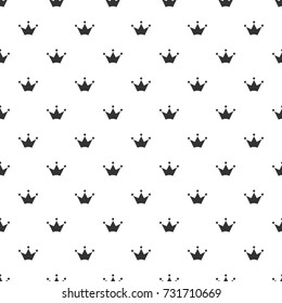 Hand drawn crown on white background pattern.Vector art.