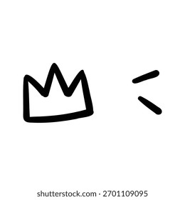 Hand drawn crown outline element icon