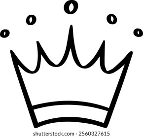 Hand drawn crown representing royalty and authority, embodying leadership, achievement, and success in a clean, minimalist style that enhances its regal elegance and charm