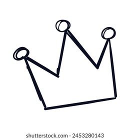hand drawn Crown Scribbles Line Vector King Crown Scribble drawing