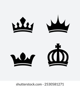 Hand drawn crown silhouette
set