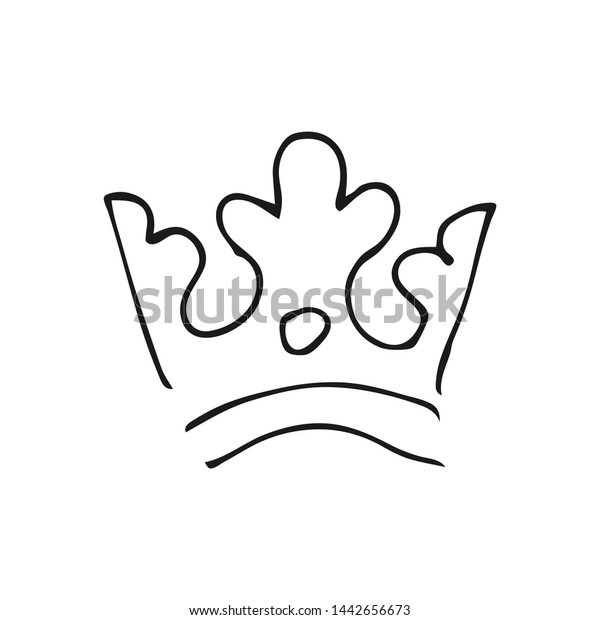 Hand Drawn Crown Simple Graffiti Sketch Stock Vector Royalty Free 1442656673