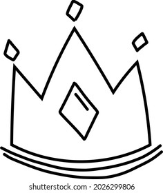 Hand drawn crown sketches in doodle bullet journal presentation style. Success sign