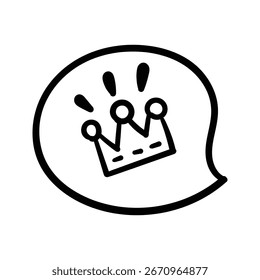 Diseño de Ilustración vectorial de estilo de contorno de icono de elemento de burbuja de discurso dibujado a mano