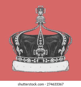 Hand Drawn Crown. Vector