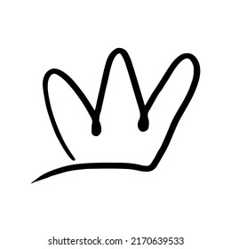 Hand drawn crown vector doodle symbol queen. Luxury sketch art royal icon king and majestic royalty tiara monarch sign. Monarch kingdom line illustration and isolated jewelry drawing black element