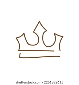 Hand drawn Crown vector. Doodle crowns vector illustration. Royal head, King crown, Queen crown