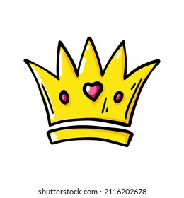 Hand drawn crown. Vector illustration