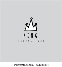 Hand drawn crown vector logo 