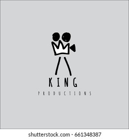 Hand drawn crown vector logo 