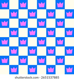Hand Drawn Crown Vector Seamless Pattern
