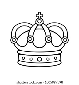 Hand drawn crown vector white background