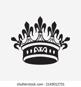 Hand drawn crown. Vintage engraved illustration