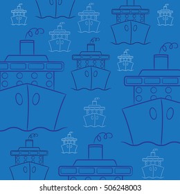 Hand drawn cruise ship in vector format.