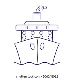 Hand drawn cruise ship in vector format.
