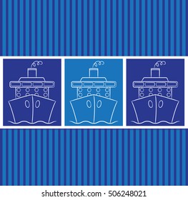 Hand drawn cruise ship in vector format.