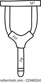 Hand Drawn crutches illustration isolated on background