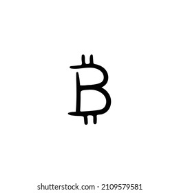Handgezeichnetes Kryptowährung-Token. Einfache Vektorsymbol