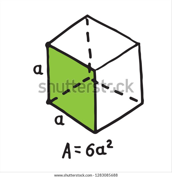 Hand Drawn Cube Surface Area Sketch Stock Vector Royalty Free 1283085688