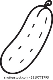 Hand Drawn Cucumber Sketch Isolated