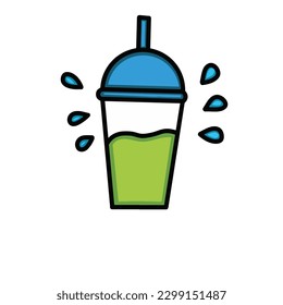 Hand drawn a cup of beverage isolated on white background,vector illustration eps10