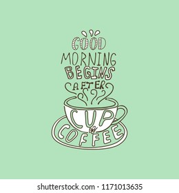 Hand drawn cup of coffee.