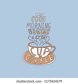 Hand drawn cup of coffee.