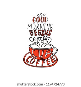 Hand drawn cup of coffee.
