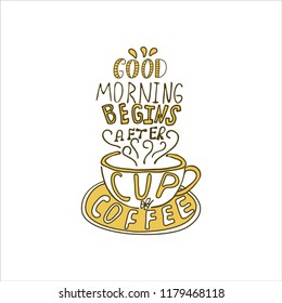 Hand drawn cup of coffee.