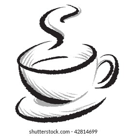 Hand drawn cup of coffee