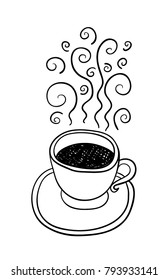 Hand drawn cup of coffee