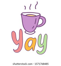 Hand drawn a CUp of Coffee Doodle Illustration
