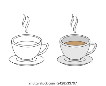 Hand drawn cup of coffee doodle icon isolated vector illustration on white background.