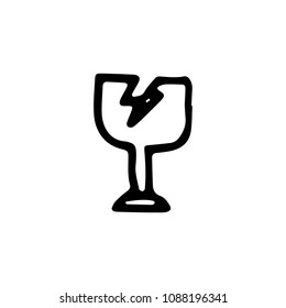 Hand drawn cup energy doodle icon. Hand drawn black sketch. Sign symbol. Decoration element. White background. Isolated. Flat design. Vector cartoon illustration.