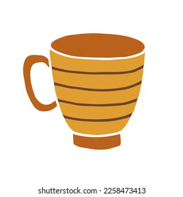 Handgezeichneter Bechenkrug. Cup im doodle Cartoon Stil. Vektorgrafik einzeln.