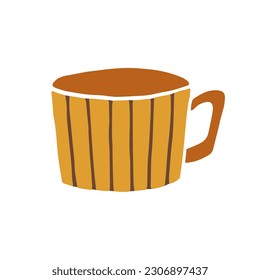 Handgezeichneter Bechenkrug. Cup im doodle Cartoon Stil. Vektorgrafik einzeln.