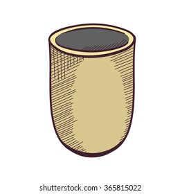 Hand drawn cup on white background. Vector illustration.