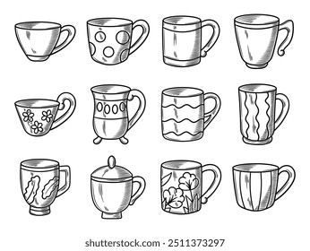 Hand Drawn Cup Set - Colorless