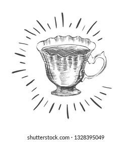 Hand drawn a cup of tea. 
