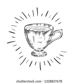 Hand drawn a cup of tea. 
