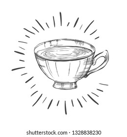 Hand drawn a cup of tea. 